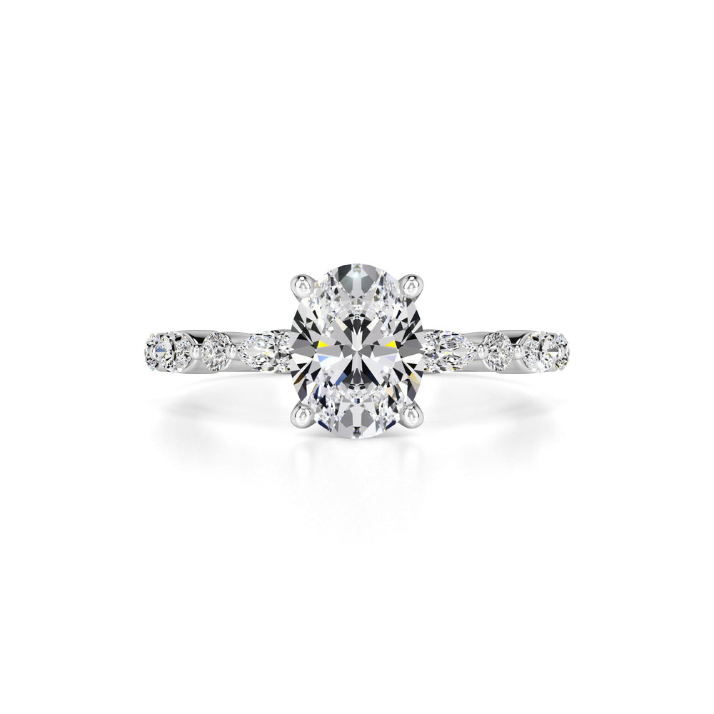 Aria Moissanite & Lab Grown Diamond Ring | White Gold | 1