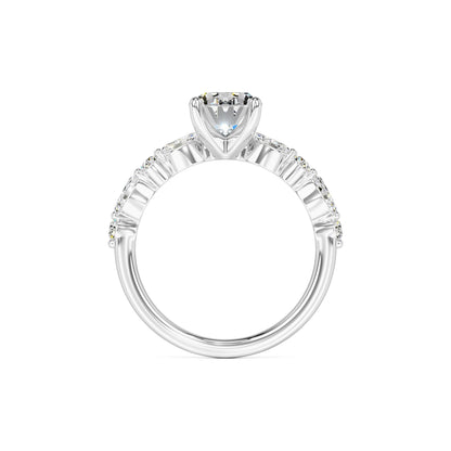 Aria Moissanite & Lab Grown Diamond Ring | White Gold | 4