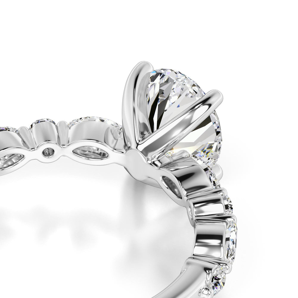 Aria Moissanite & Lab Grown Diamond Ring | White Gold | 2