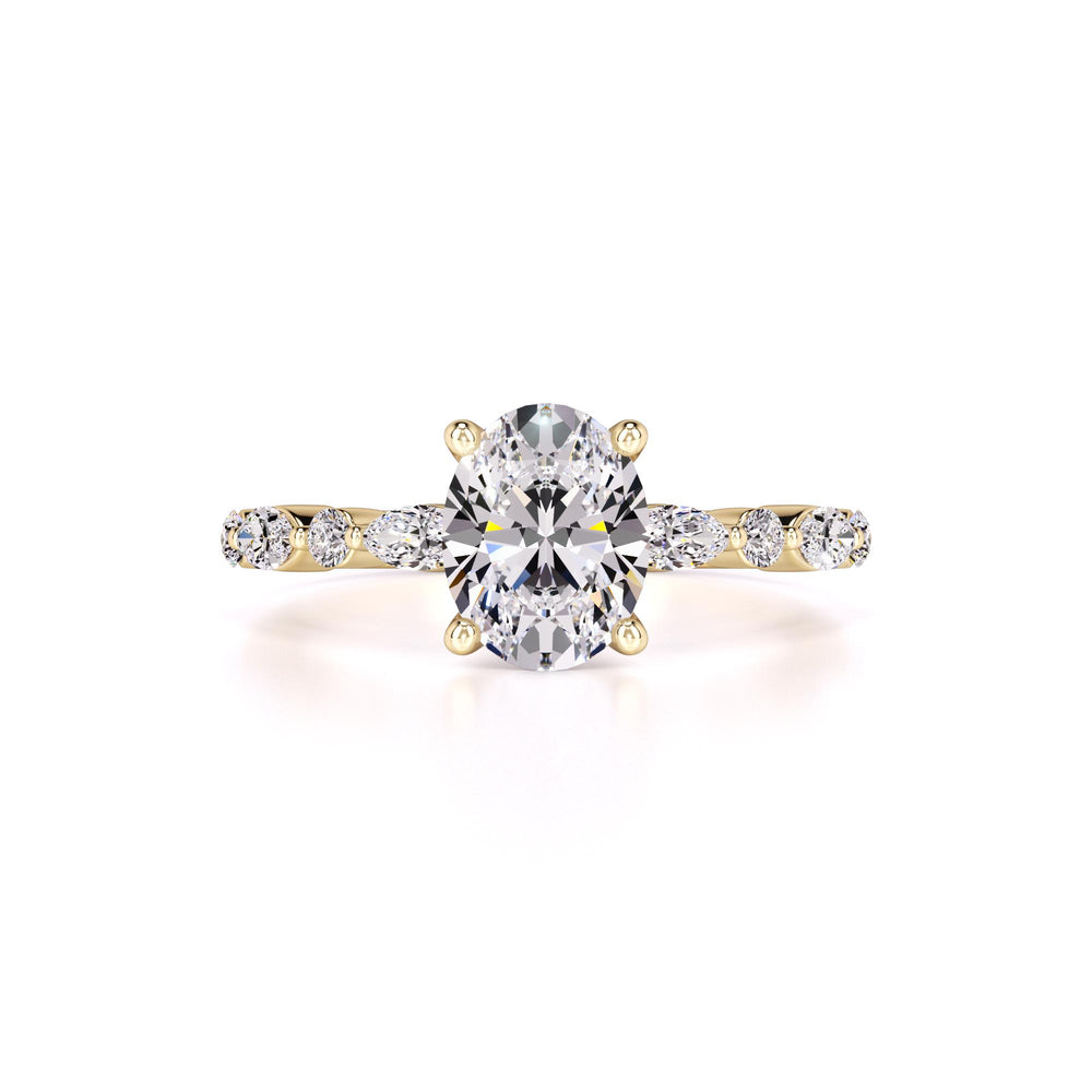Aria Moissanite & Lab Grown Diamond Ring | Yellow Gold | 1