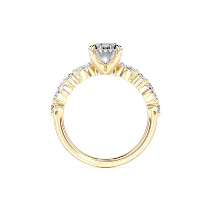 Aria Moissanite & Lab Grown Diamond Ring | Yellow Gold | 4
