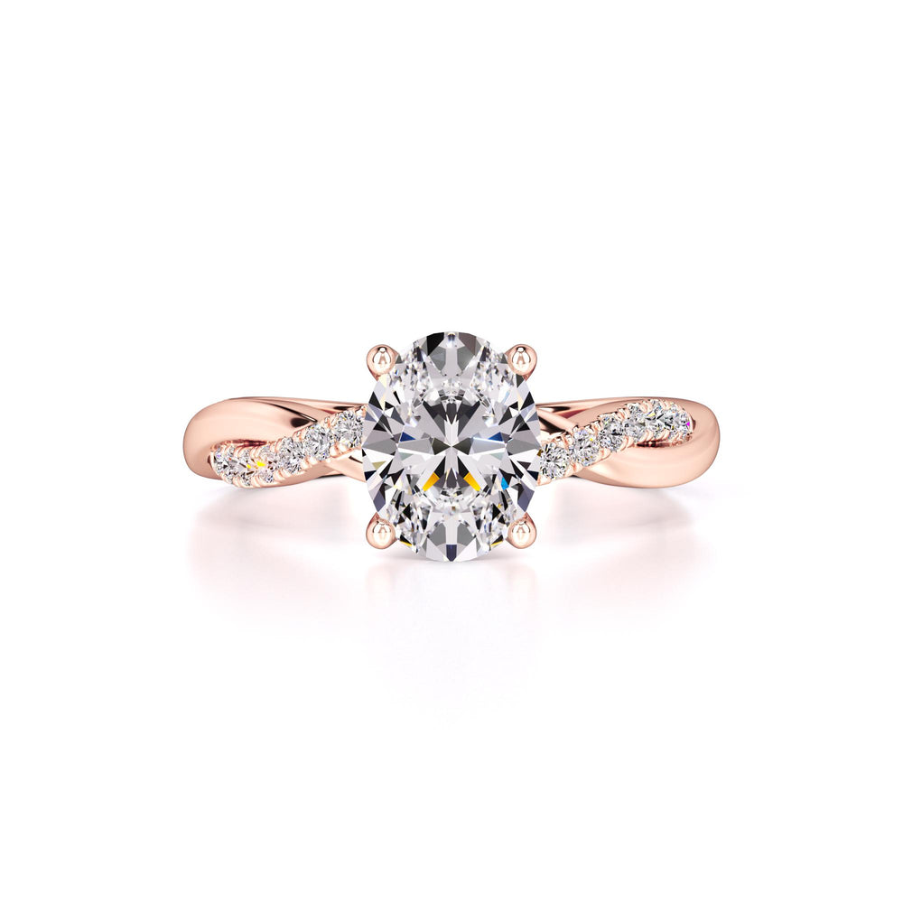 Lacey Moissanite & Lab Grown Diamond Ring | Rose Gold | 1