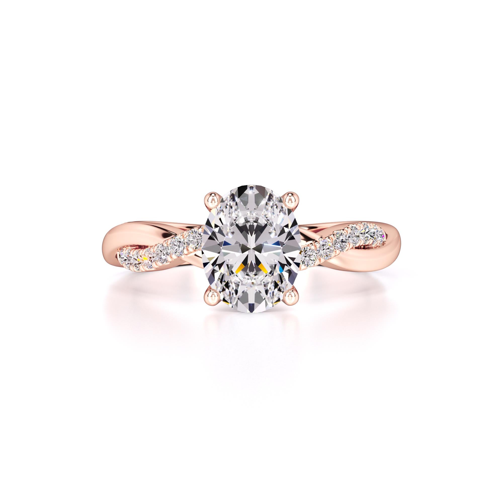 Lacey Moissanite & Lab Grown Diamond Ring | Rose Gold | 1