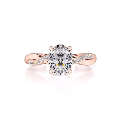 Lacey Moissanite & Lab Grown Diamond Ring | Rose Gold | 1
