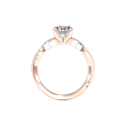 Lacey Moissanite & Lab Grown Diamond Ring | Rose Gold | 4