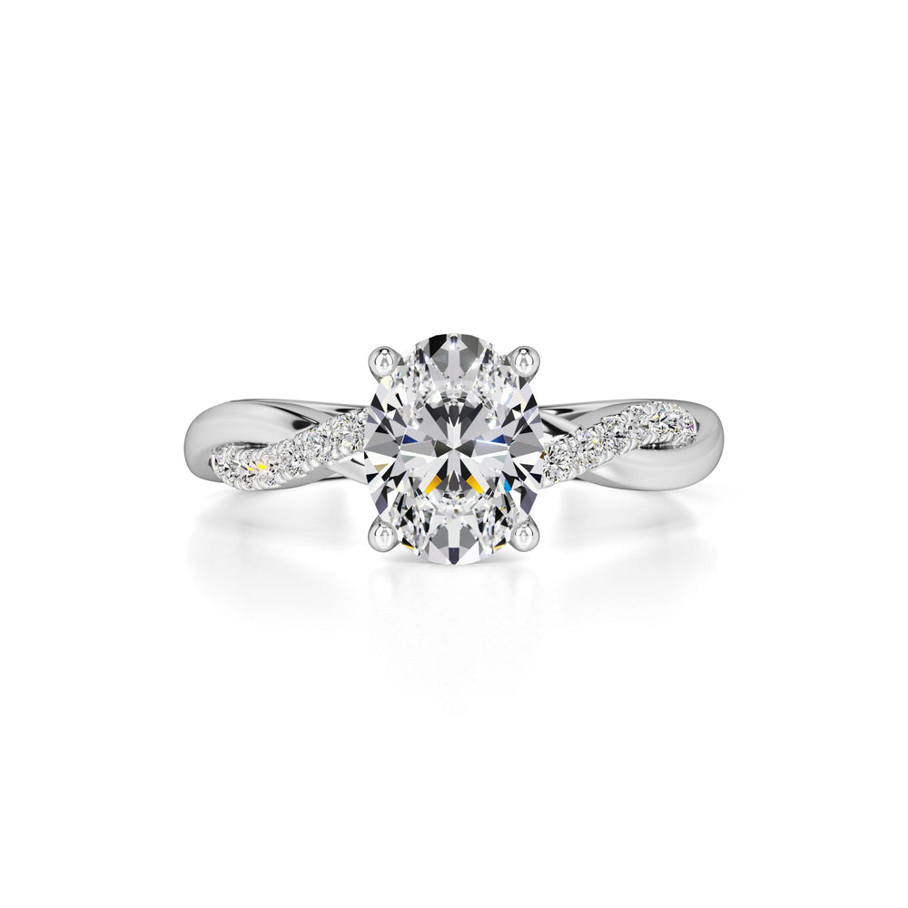 Lacey Moissanite & Lab Grown Diamond Ring | White Gold | 1