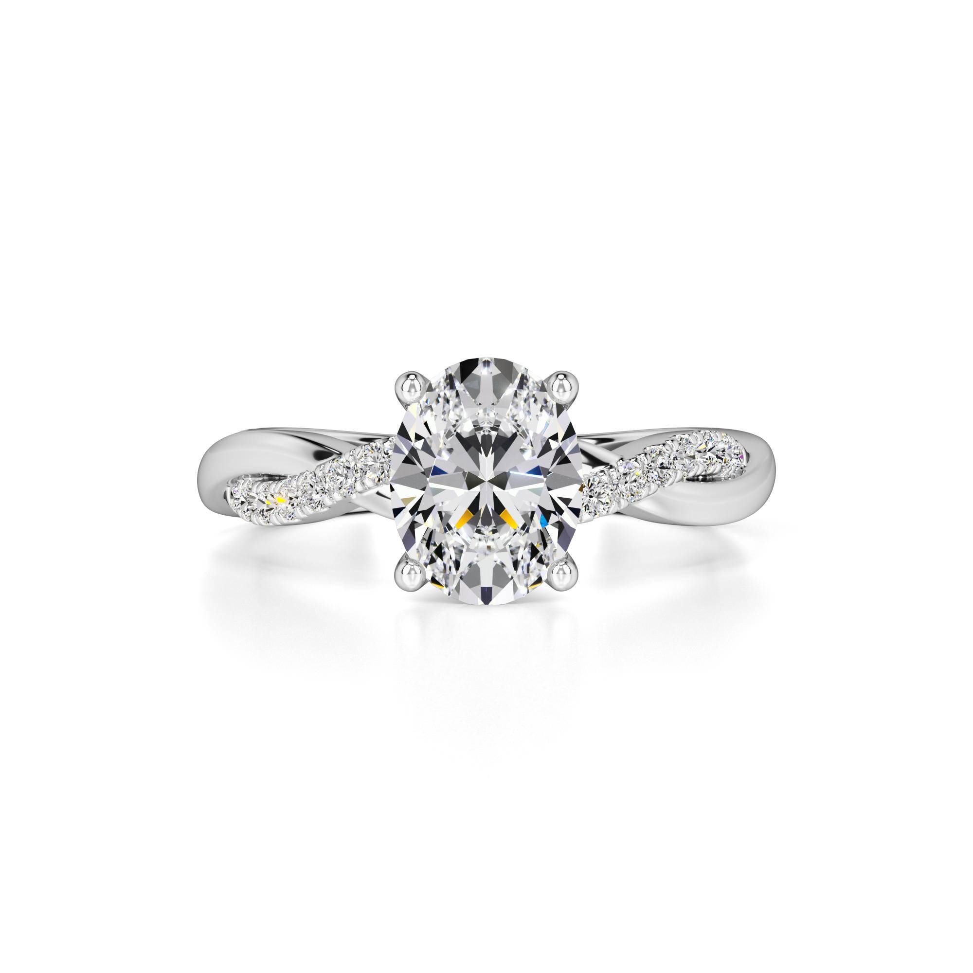 Lacey Moissanite & Lab Grown Diamond Ring | White Gold | 1