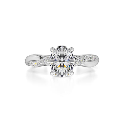 Lacey Moissanite & Lab Grown Diamond Ring | White Gold | 1