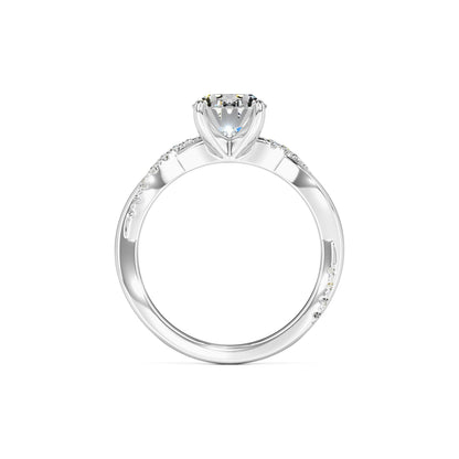 Lacey Moissanite & Lab Grown Diamond Ring | White Gold | 4