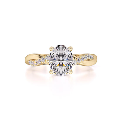 Lacey Moissanite & Lab Grown Diamond Ring | Yellow Gold | 1