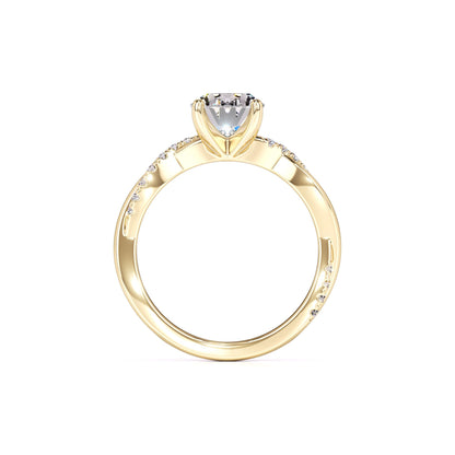 Lacey Moissanite & Lab Grown Diamond Ring | Yellow Gold | 4
