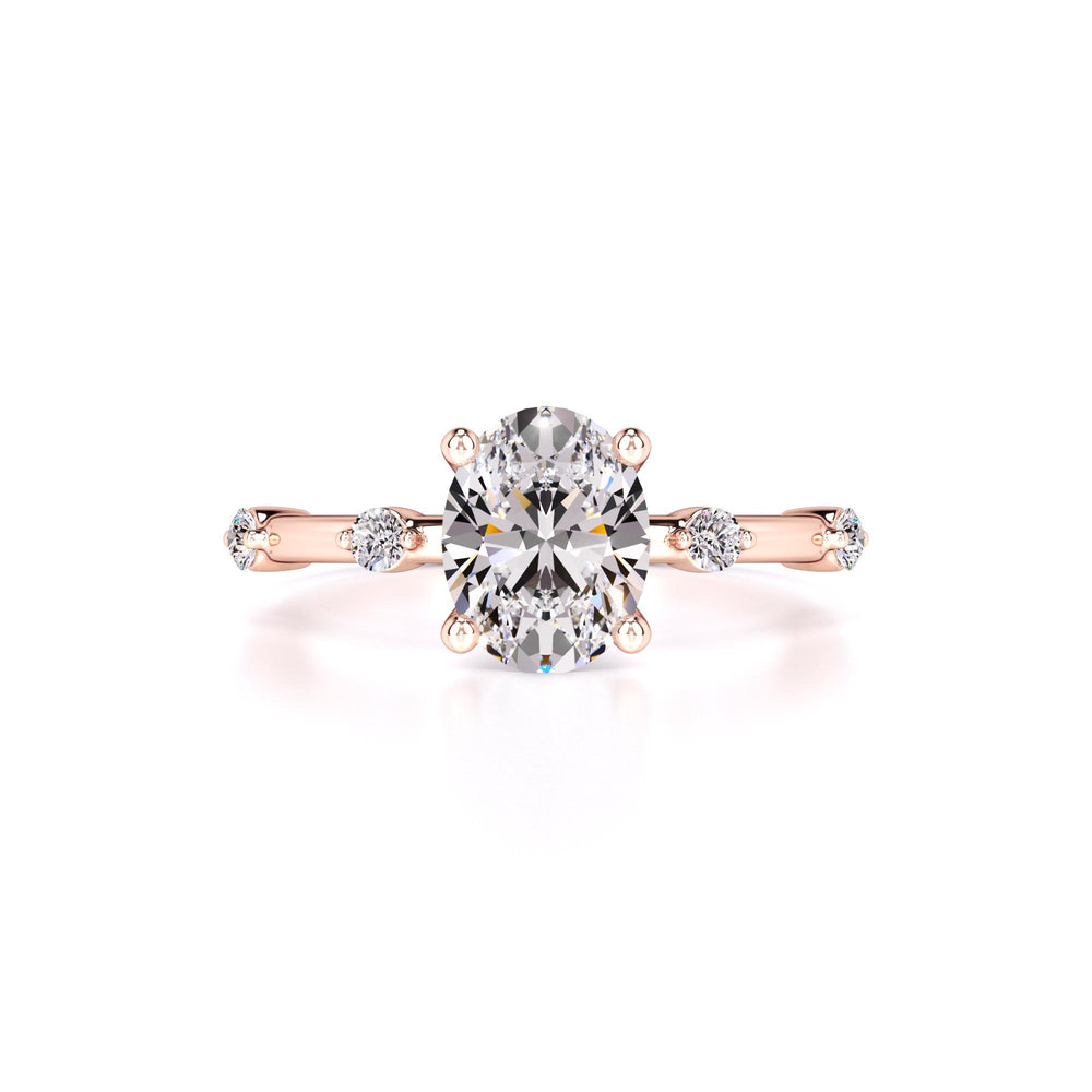 Ruby Moissanite & Lab Grown Diamond Ring | Rose Gold | 1
