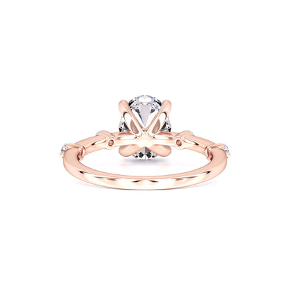 Ruby Moissanite & Lab Grown Diamond Ring | Rose Gold | 3