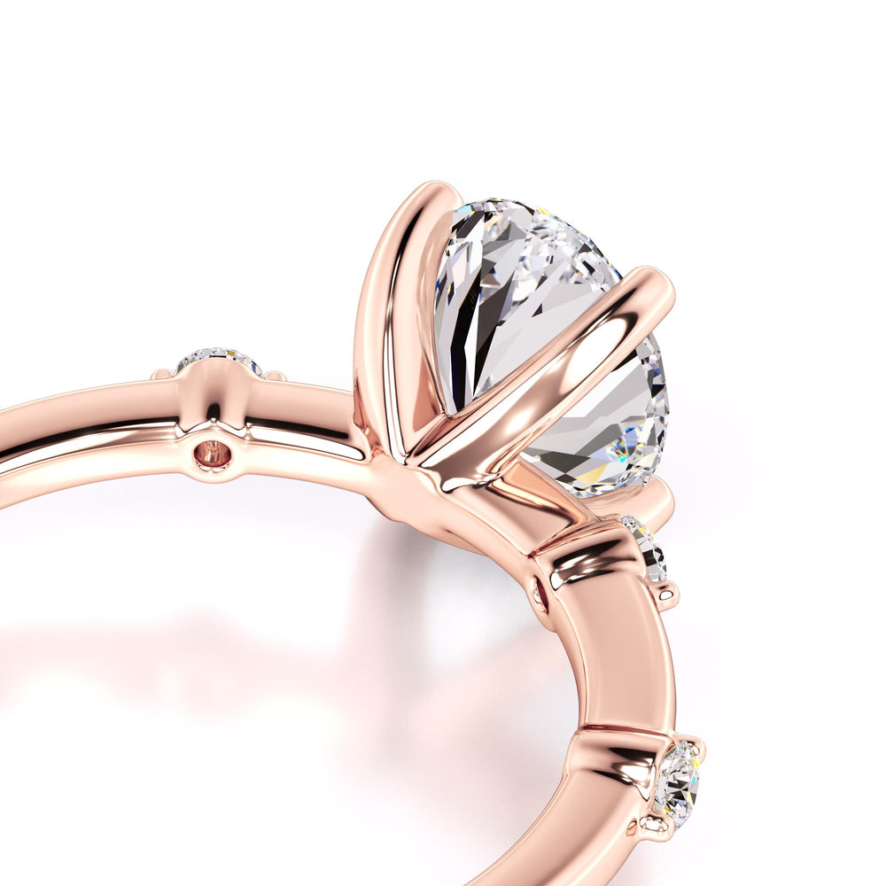Ruby Moissanite & Lab Grown Diamond Ring | Rose Gold | 2