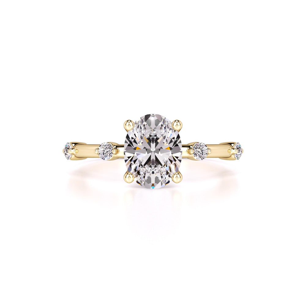 Ruby Moissanite & Lab Grown Diamond Ring | Yellow Gold | 1
