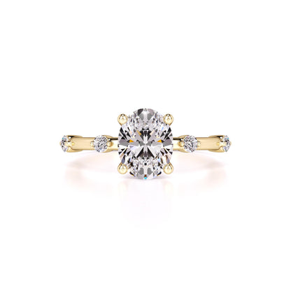 Ruby Moissanite & Lab Grown Diamond Ring | Yellow Gold | 1