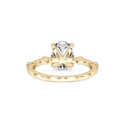 Ruby Moissanite & Lab Grown Diamond Ring | Yellow Gold | 3