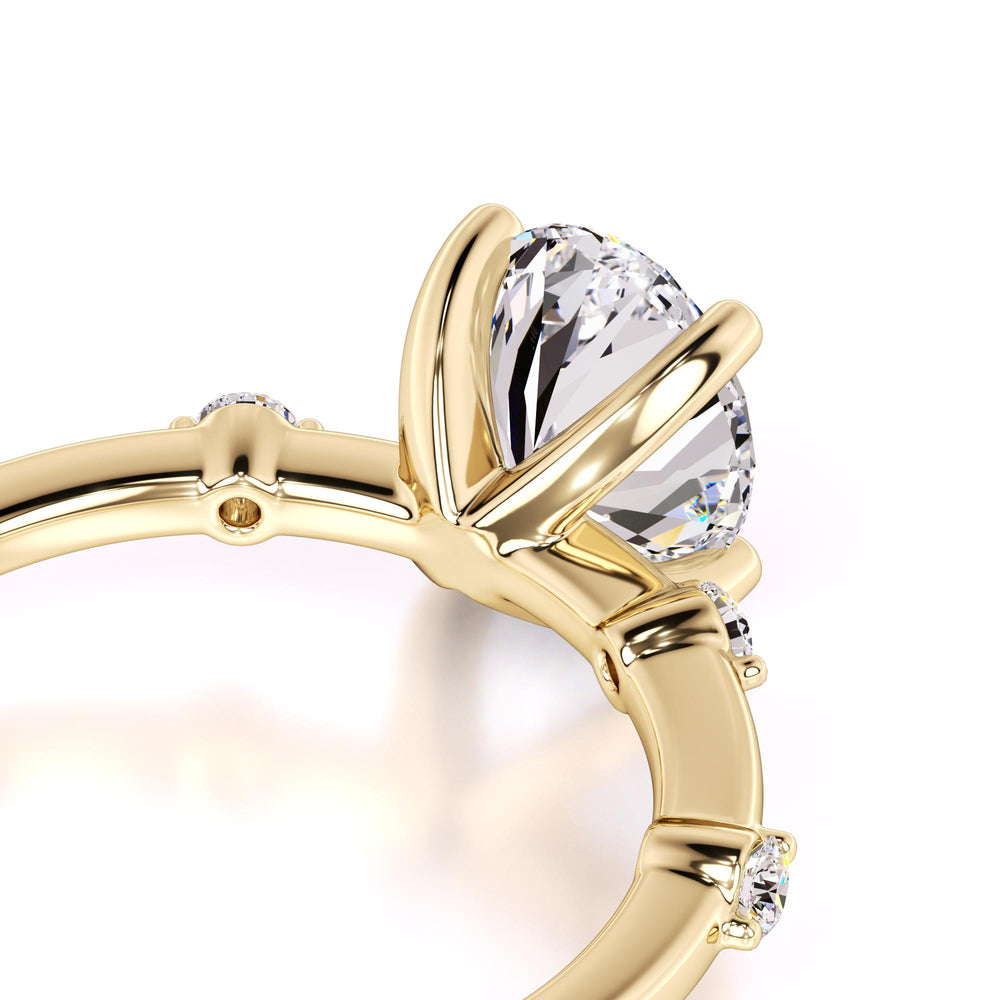 Ruby Moissanite & Lab Grown Diamond Ring | Yellow Gold | 2