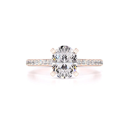 Michelle Moissanite & Lab Grown Diamond Ring | Rose Gold | 1