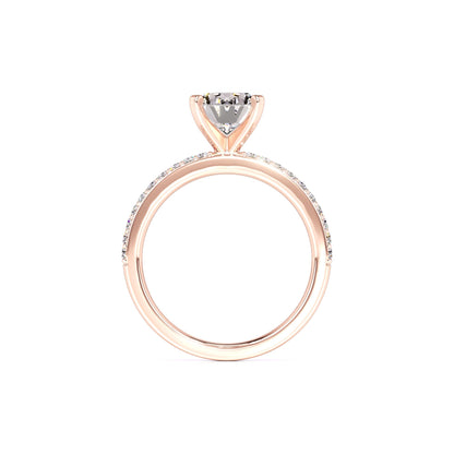Michelle Moissanite & Lab Grown Diamond Ring | Rose Gold | 4