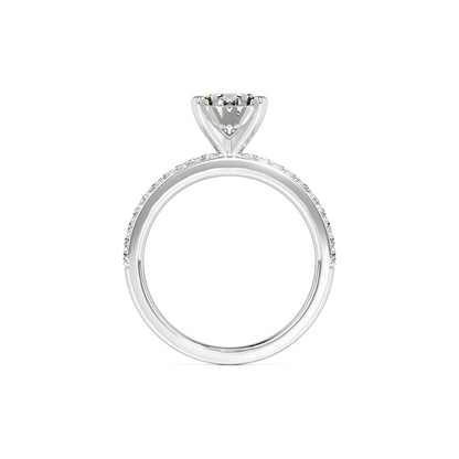 Michelle Moissanite & Lab Grown Diamond Ring | White Gold | 4