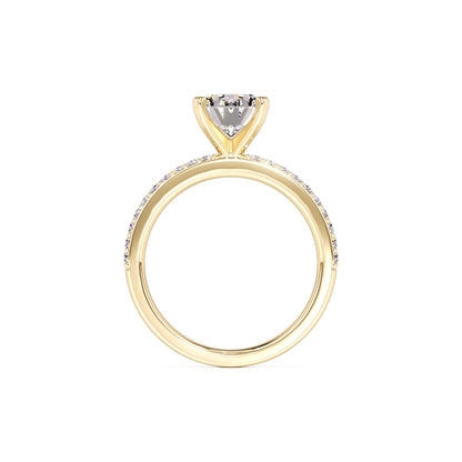 Michelle Moissanite & Lab Grown Diamond Ring | Yellow Gold | 4