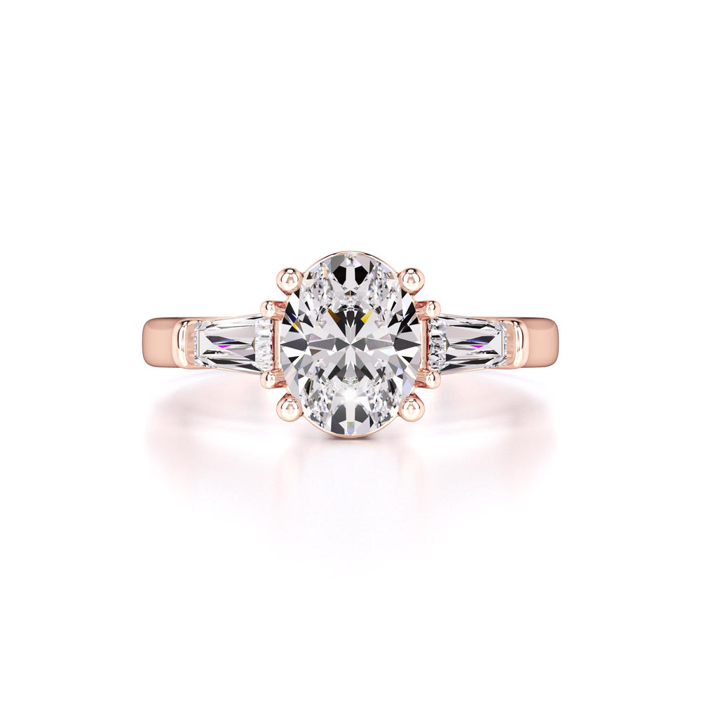 Leah Moissanite & Lab Grown Diamond Ring | Rose Gold | 1