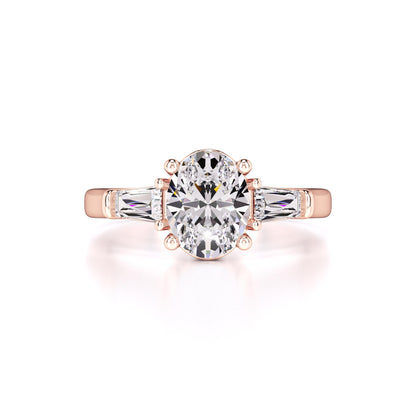 Leah Moissanite & Lab Grown Diamond Ring | Rose Gold | 1