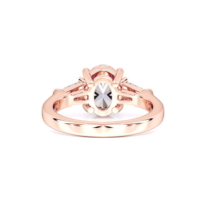 Leah Moissanite & Lab Grown Diamond Ring | Rose Gold | 3