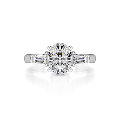Leah Moissanite & Lab Grown Diamond Ring | White Gold | 1