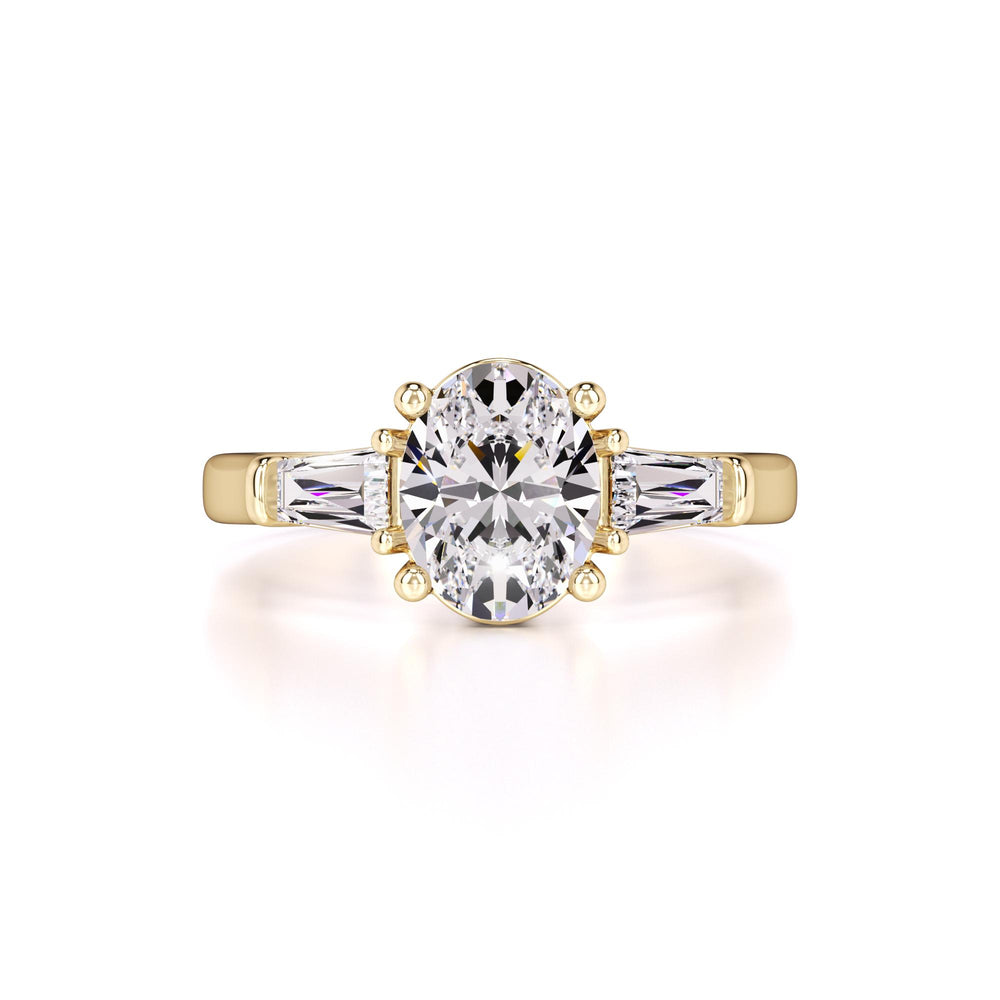Leah Moissanite & Lab Grown Diamond Ring | Yellow Gold | 1