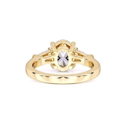 Leah Moissanite & Lab Grown Diamond Ring | Yellow Gold | 3