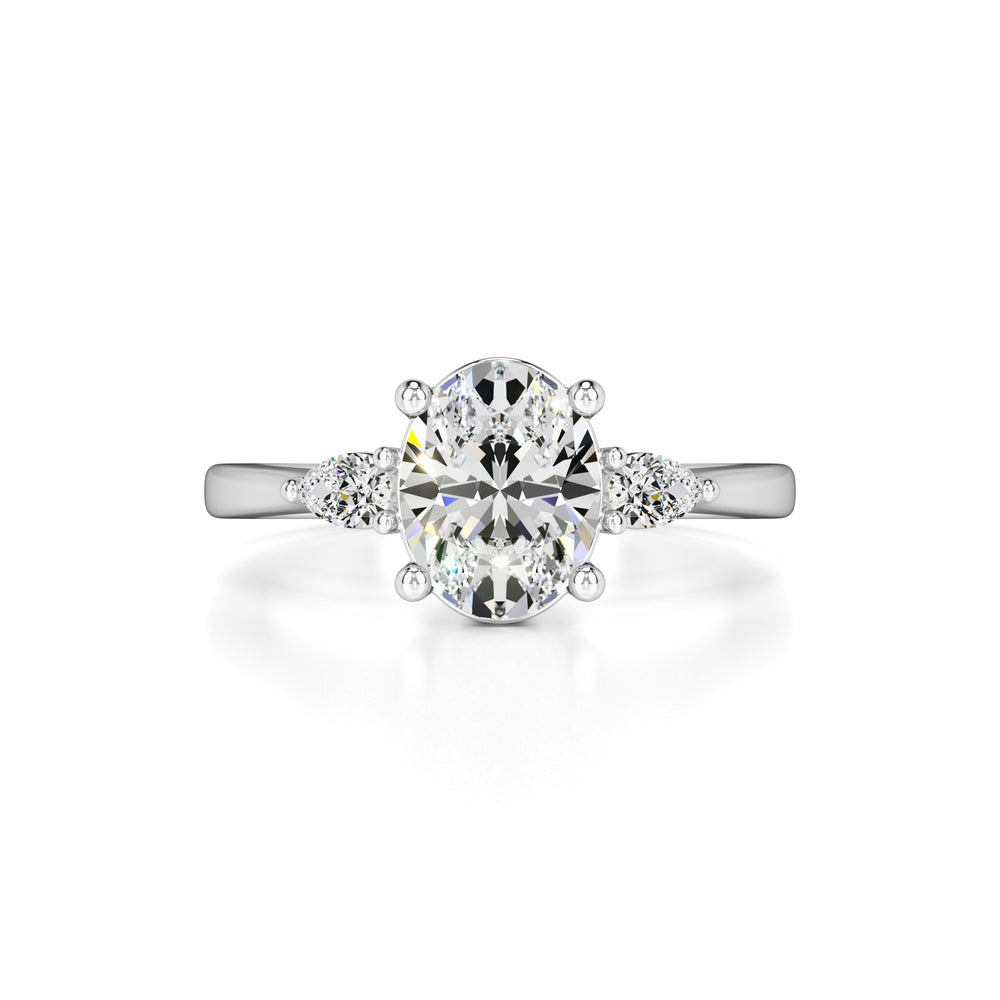 Zara Moissanite & Lab Grown Diamond Ring | White Gold | 1