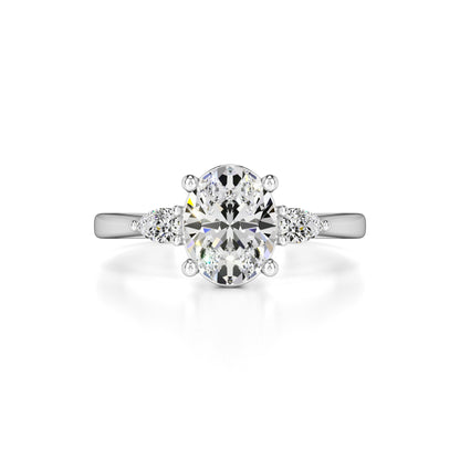 Zara Moissanite & Lab Grown Diamond Ring | White Gold | 1