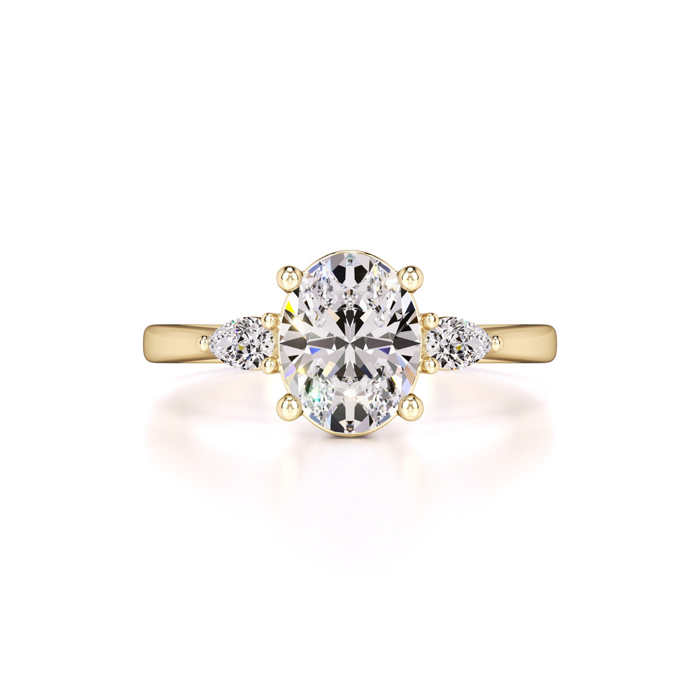 Zara Moissanite & Lab Grown Diamond Ring | Yellow Gold | 1