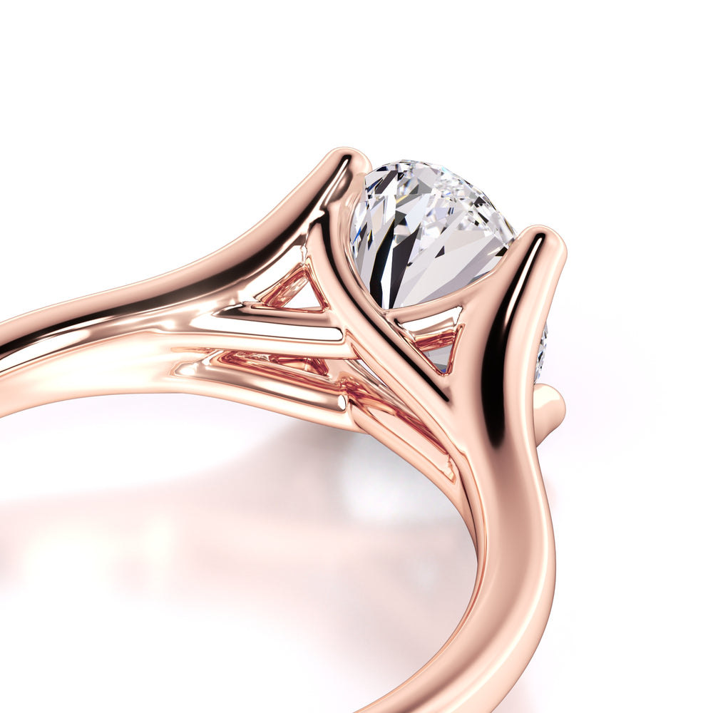 Brianna Moissanite & Lab Grown Diamond Ring | Rose Gold | 2