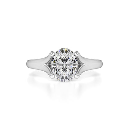 Brianna Moissanite & Lab Grown Diamond Ring | White Gold | 1