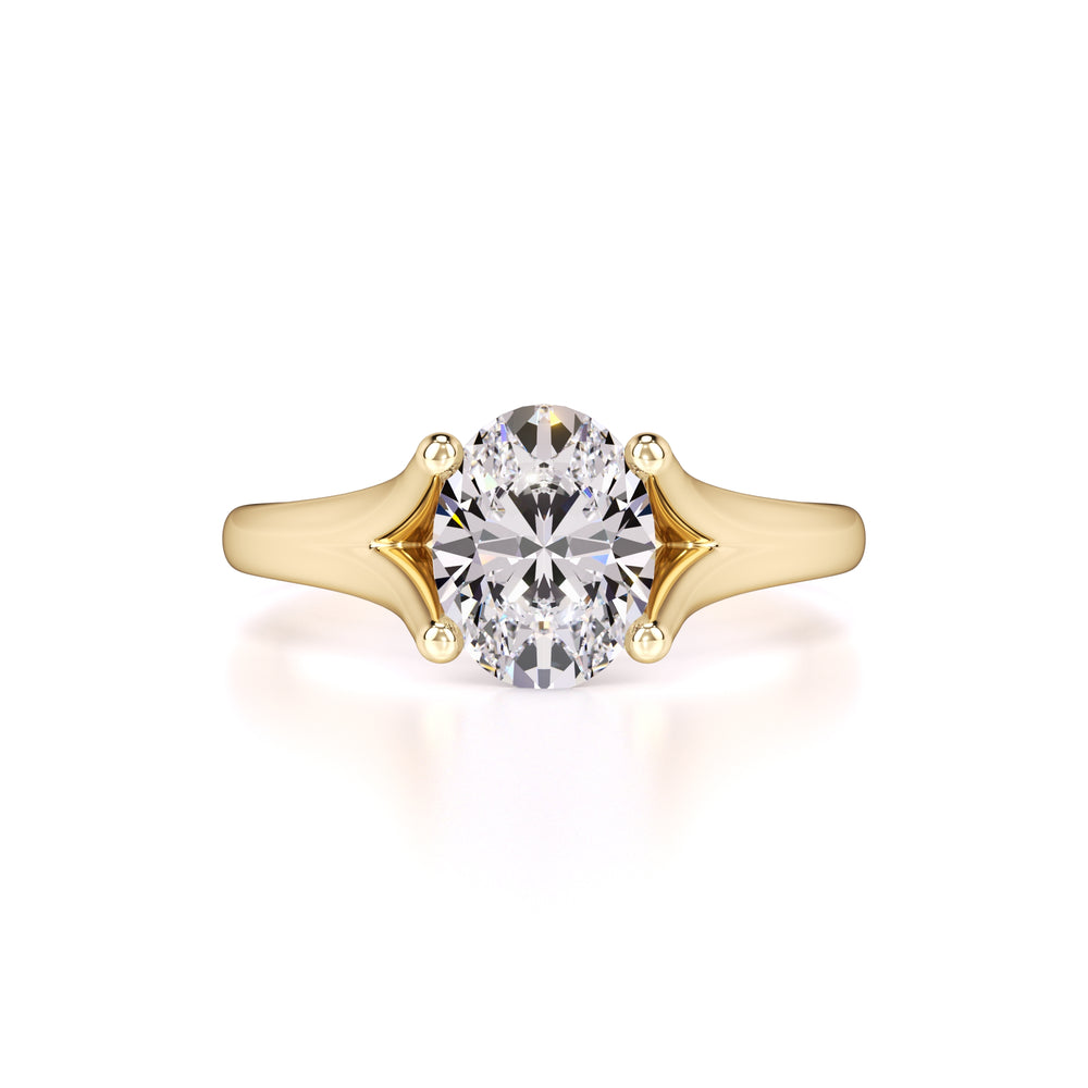 Brianna Moissanite & Lab Grown Diamond Ring | Yellow Gold | 1