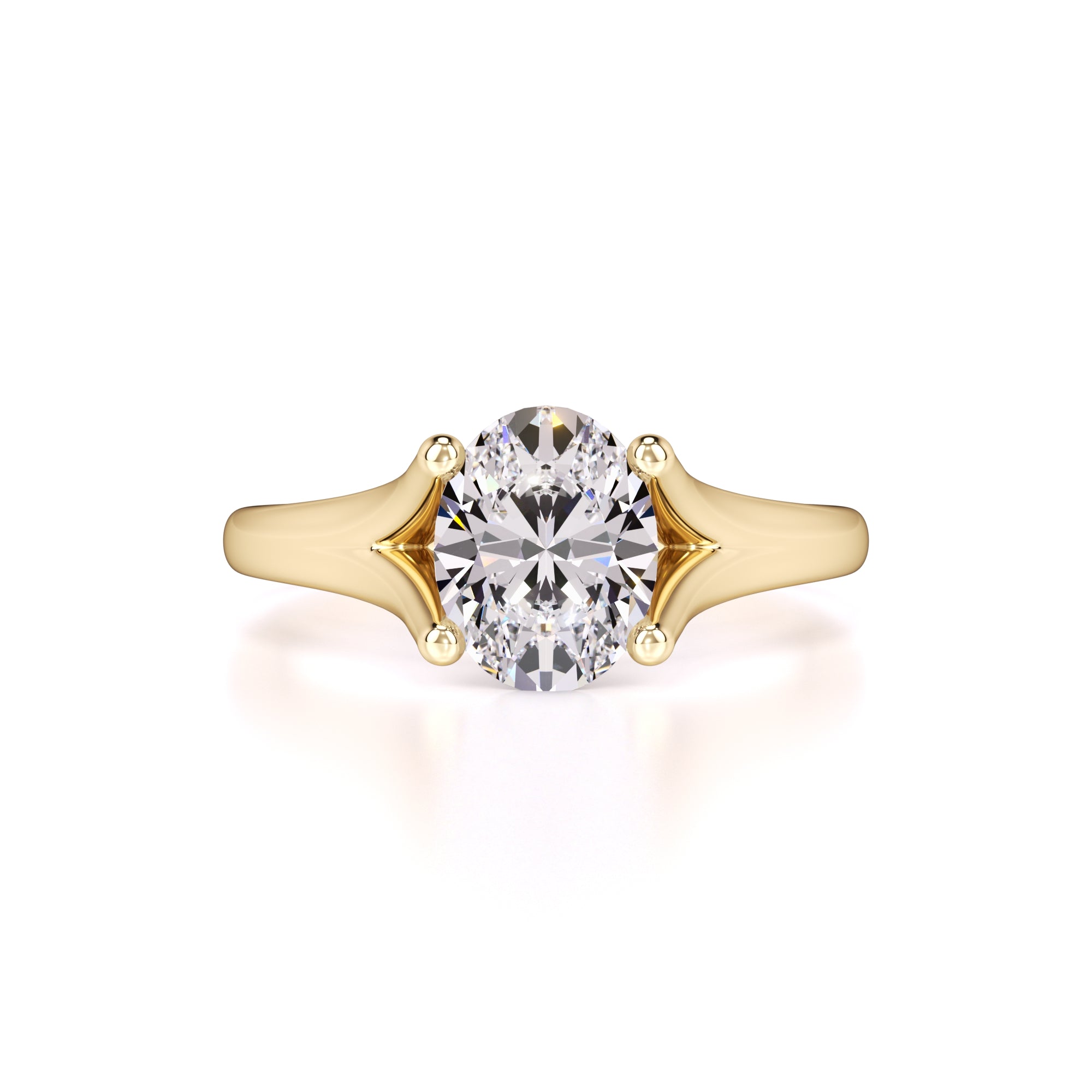 Brianna Moissanite & Lab Grown Diamond Ring | Yellow Gold | 1