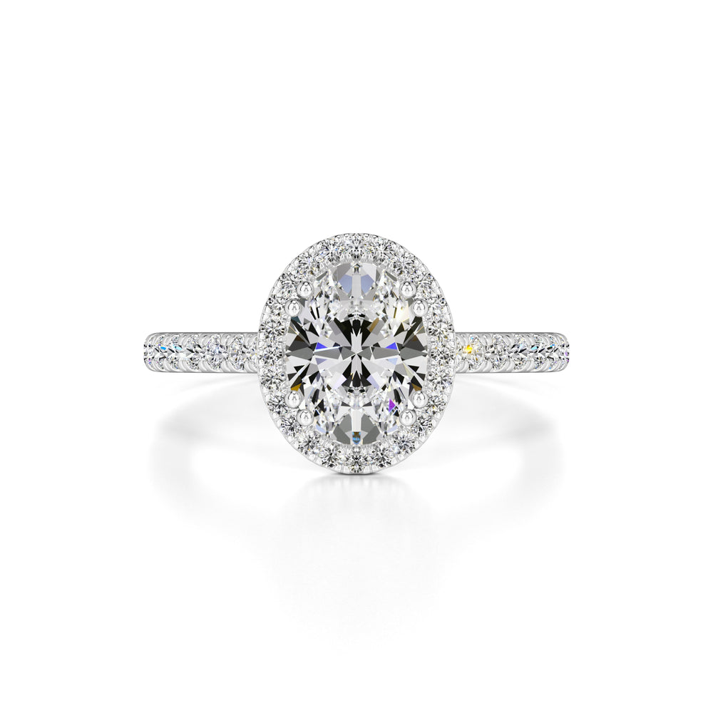Clara Moissanite & Lab Grown Diamond Ring | White Gold | 1