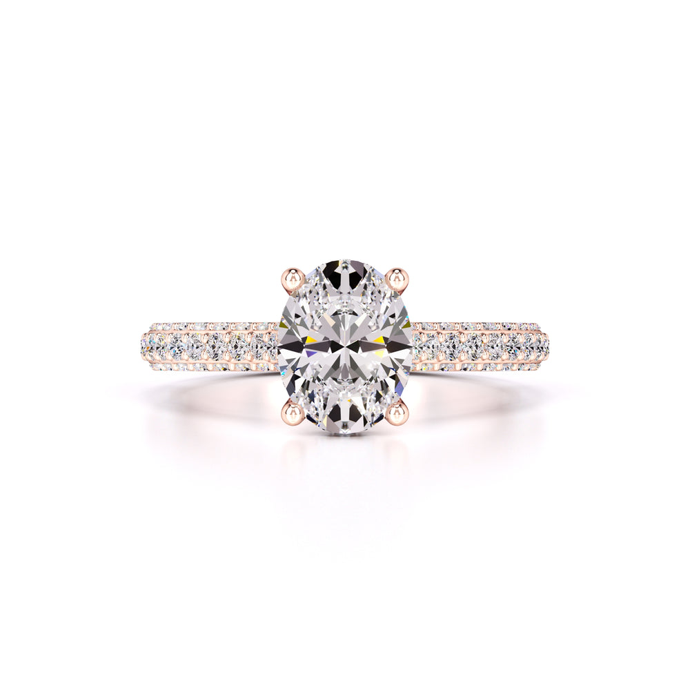 Hayden Moissanite & Lab Grown Diamond Ring | Rose Gold | 1