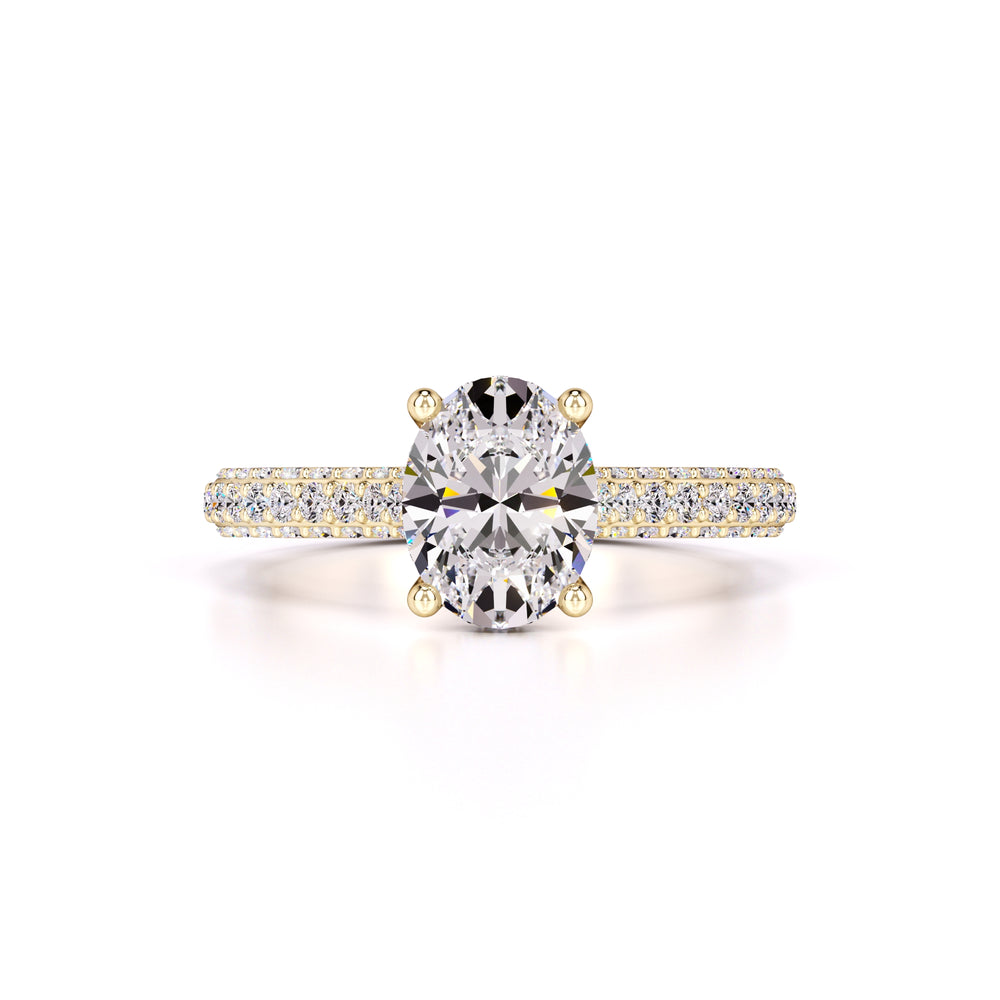 Hayden Moissanite & Lab Grown Diamond Ring | Yellow Gold | 1