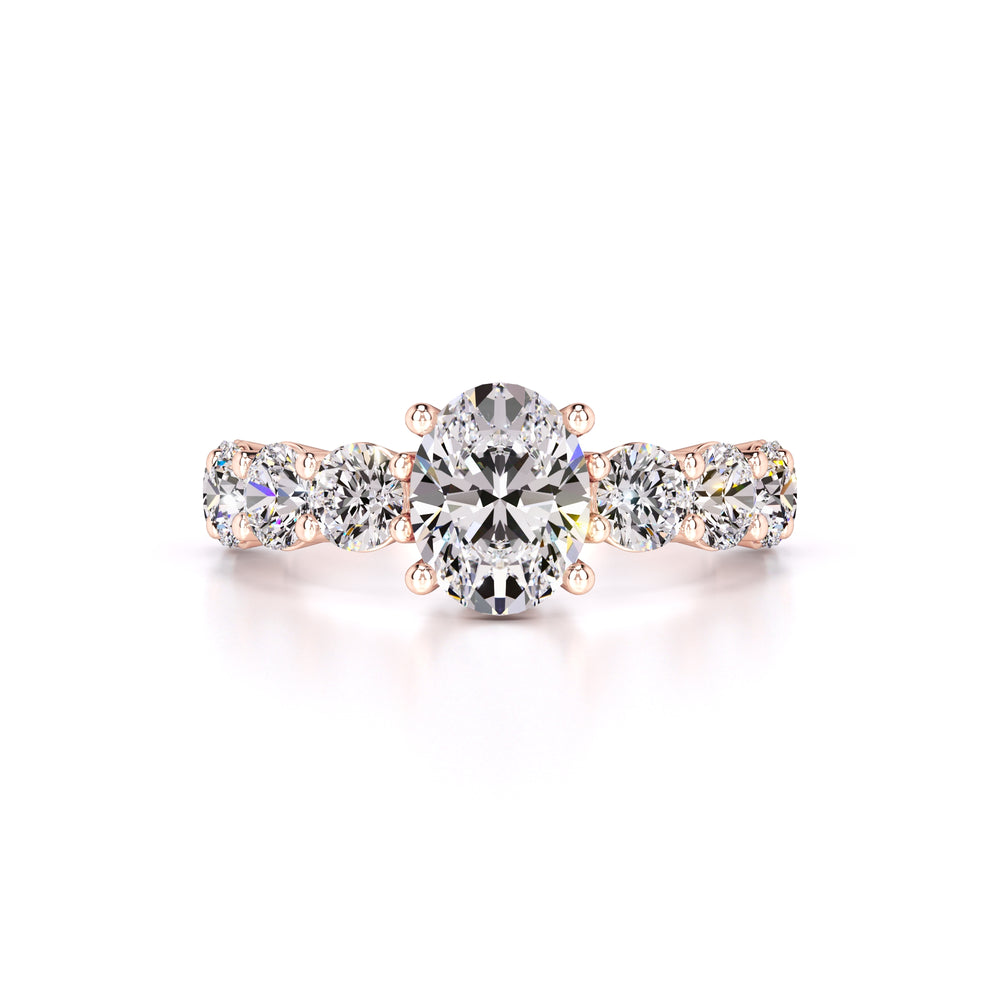 Teresa Moissanite & Lab Grown Diamond Ring | Rose Gold | 1