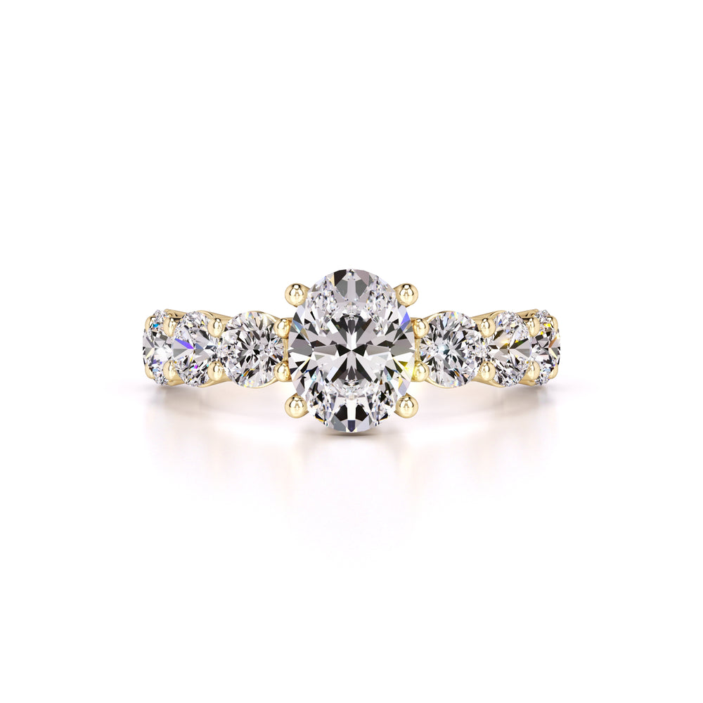 Teresa Moissanite & Lab Grown Diamond Ring | Yellow Gold | 1