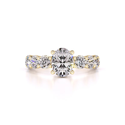 Teresa Moissanite & Lab Grown Diamond Ring | Yellow Gold | 1
