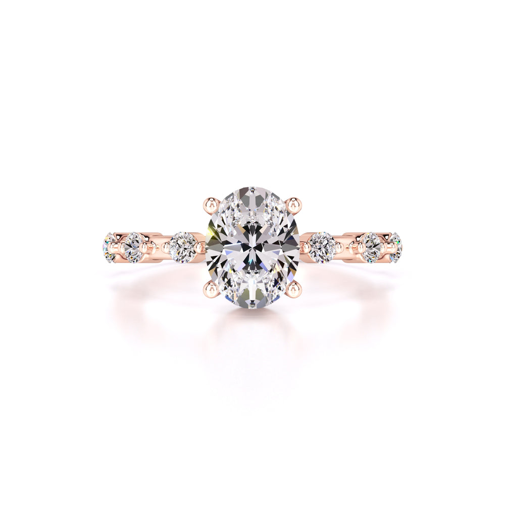 Maggie Moissanite & Lab Grown Diamond Ring | Rose Gold | 1