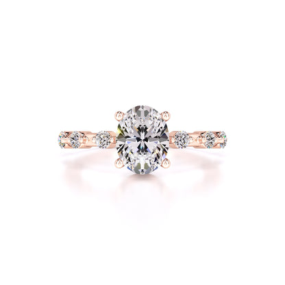 Maggie Moissanite & Lab Grown Diamond Ring | Rose Gold | 1