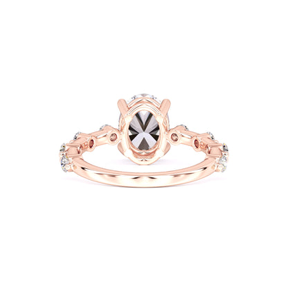 Maggie Moissanite & Lab Grown Diamond Ring | Rose Gold | 3
