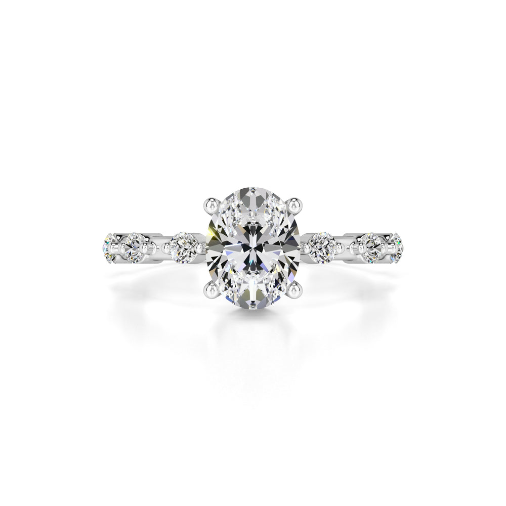 Maggie Moissanite & Lab Grown Diamond Ring | White Gold | 1