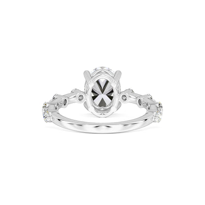 Maggie Moissanite & Lab Grown Diamond Ring | White Gold | 3